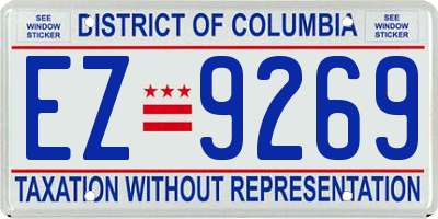 DC license plate EZ9269