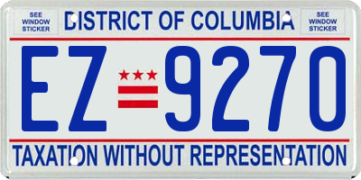 DC license plate EZ9270