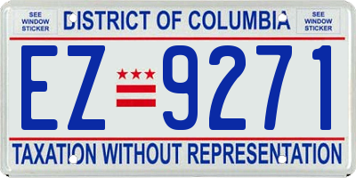 DC license plate EZ9271