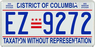 DC license plate EZ9272