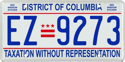 DC license plate EZ9273