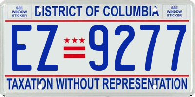 DC license plate EZ9277