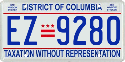 DC license plate EZ9280