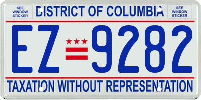 DC license plate EZ9282