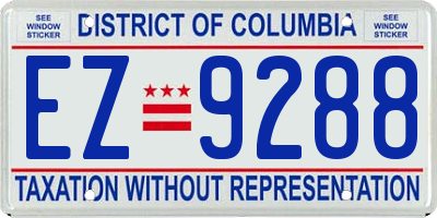 DC license plate EZ9288