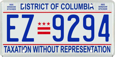 DC license plate EZ9294