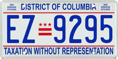 DC license plate EZ9295