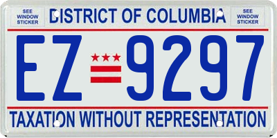 DC license plate EZ9297