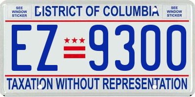 DC license plate EZ9300