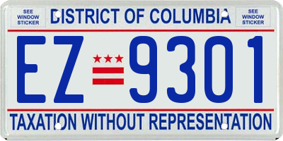 DC license plate EZ9301