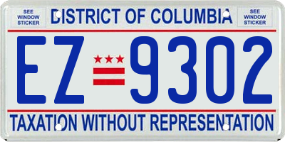 DC license plate EZ9302