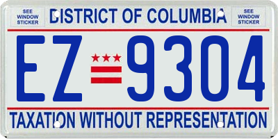 DC license plate EZ9304