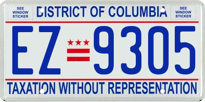 DC license plate EZ9305