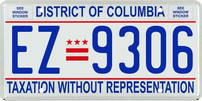 DC license plate EZ9306