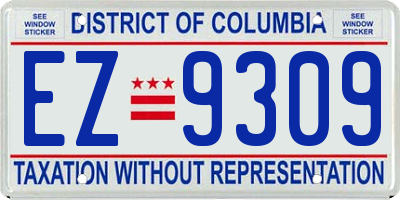 DC license plate EZ9309