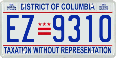 DC license plate EZ9310