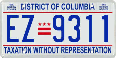 DC license plate EZ9311