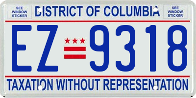 DC license plate EZ9318