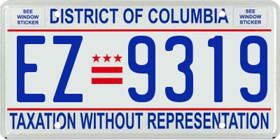 DC license plate EZ9319