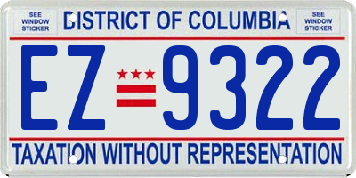 DC license plate EZ9322