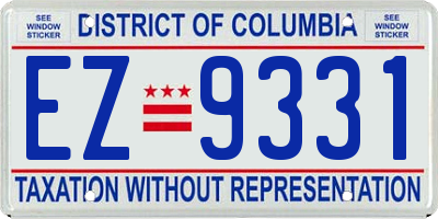 DC license plate EZ9331