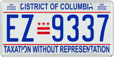 DC license plate EZ9337