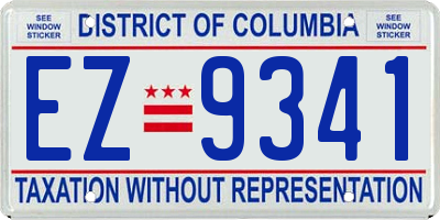 DC license plate EZ9341