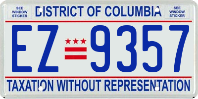 DC license plate EZ9357