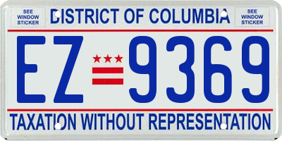 DC license plate EZ9369