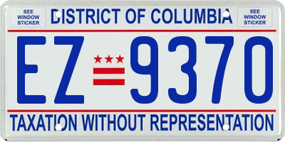 DC license plate EZ9370