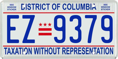 DC license plate EZ9379