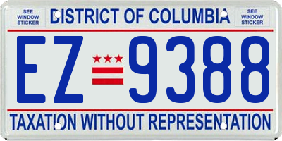 DC license plate EZ9388