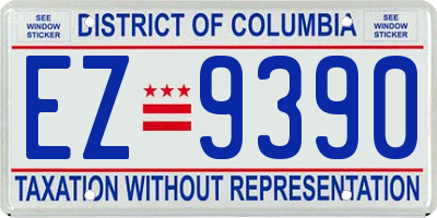 DC license plate EZ9390