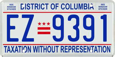 DC license plate EZ9391