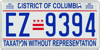 DC license plate EZ9394