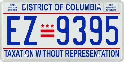 DC license plate EZ9395