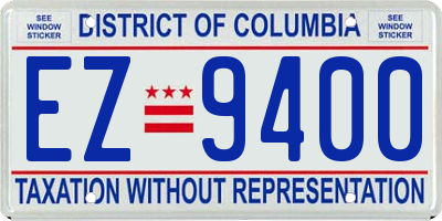 DC license plate EZ9400