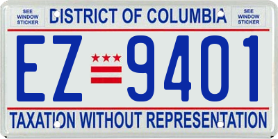 DC license plate EZ9401