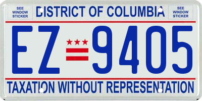 DC license plate EZ9405