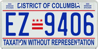 DC license plate EZ9406