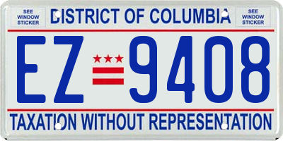 DC license plate EZ9408