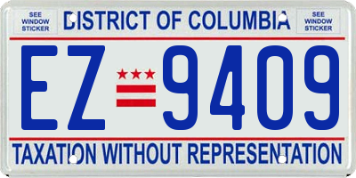 DC license plate EZ9409