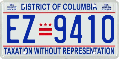 DC license plate EZ9410