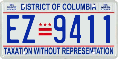 DC license plate EZ9411