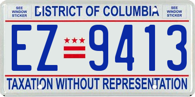 DC license plate EZ9413