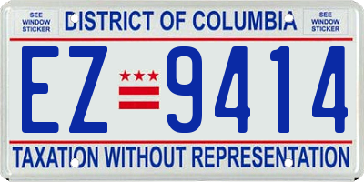 DC license plate EZ9414