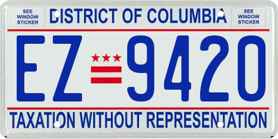 DC license plate EZ9420