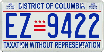 DC license plate EZ9422