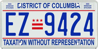 DC license plate EZ9424