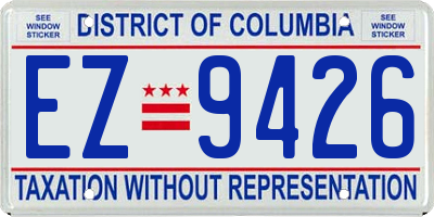 DC license plate EZ9426